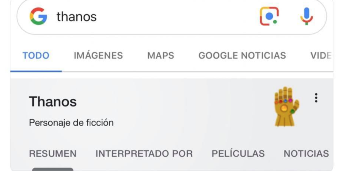 Busca “Thanos” en google y ve lo que sucede