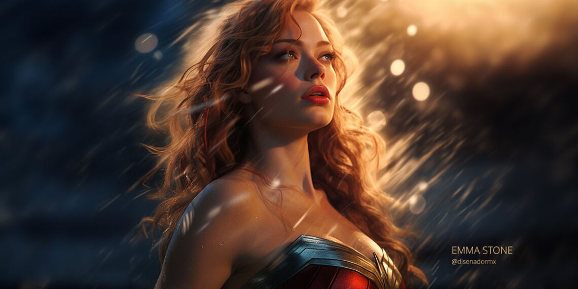 La transformación épica: Emma Stone como Wonder Woman