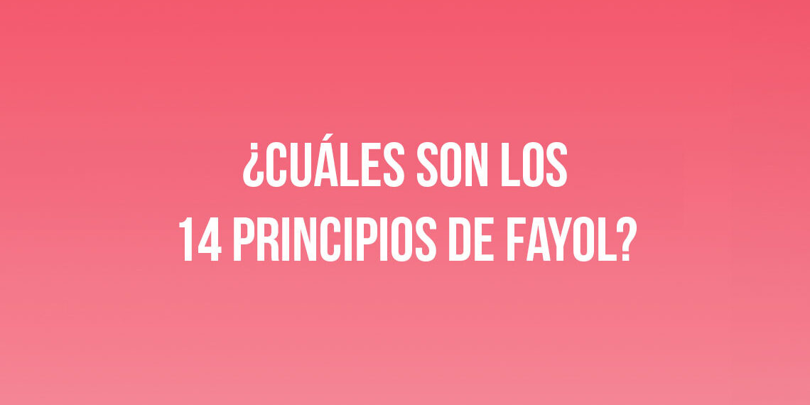 ¿Cuáles son los 14 principios de Fayol?