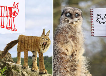 Este papá cambia los dibujos de sus hijos en reales y divertidos personajes con Photoshop