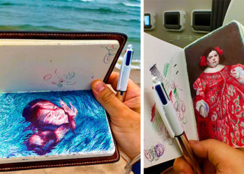 Este artista hace increíbles dibujos sólo con una pluma de colores