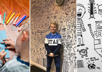 Niño de 9 años castigado por dibujar en clase es contratado para decorar Restaurante