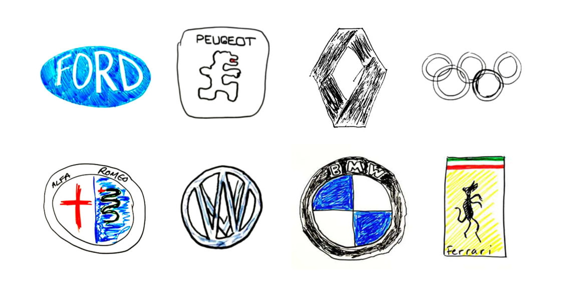Pidieron a 100 personas que dibujaran de memoria los logos de 10 marcas de autos… y estos fueron los resultados…
