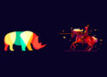 SUPERPOSICIONES: hermosos logotipos e ilustraciones, hechos con modos de fusión y transparencia