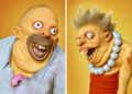Inquietante versión de la familia Simpsons en 3D